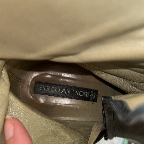 Vintage leather Enrico Antinori square toe square heel calf high boots 39.5 - Picture 7 of 9